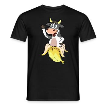Vache d’une banane - T-shirt homme - noir - Devant - AI Model Male 178 light (178cm)