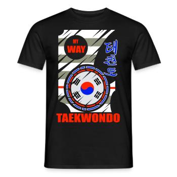 My Way Taekwondo T-Shirt for Taekwondo - Men's T-Shirt - black - Front - AI Model Male 178 light (178cm)