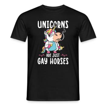 Unicorns Are Just Gay Horsed Gay Lesbians Culture - Men's T-Shirt - black - Front - AI Model Male 178 light (178cm)