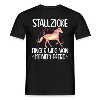 Stallzicke Reiterin Pferdemädchen Pferde Spruch - Männer T-Shirt - Schwarz - Vorne - AI Model Male 178 light (178cm)