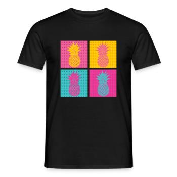 Pop Art Pineapple Hawaii - Men's T-Shirt - black - Front - AI Model Male 178 light (178cm)