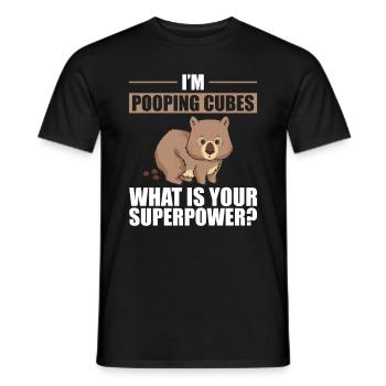 Wombat I Wombats I Tiere die Kacken Portraits - Männer T-Shirt - Schwarz - Vorne - AI Model Male 178 light (178cm)