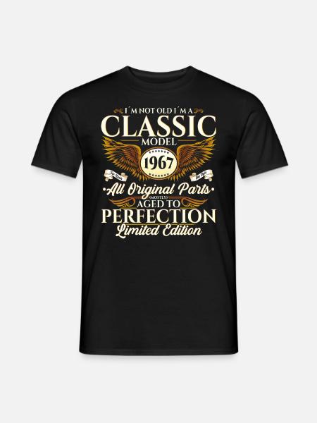 Vintage 1967 Birthday Vintage Gift Men - Men's T-Shirt - black