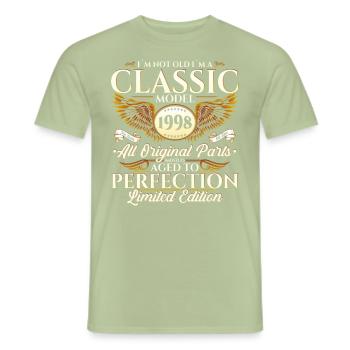 Vintage 1998 24th Birthday Vintage 98 Gift - Men's T-Shirt - sage - Front - AI Model Male 178 light (178cm)
