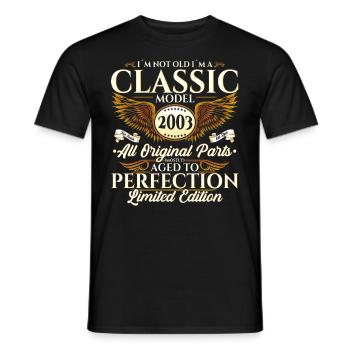 Vintage 2003 19th Birthday Vintage 03 Gift - Men's T-Shirt - black - Front - AI Model Male 178 light (178cm)