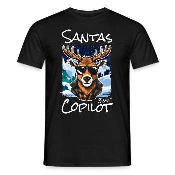 Christmas X-Mas Reindeer Santa Claus - Men's T-Shirt - black - Front - AI Model Male 178 light (178cm)