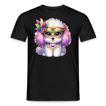Conception de caniche Mardi Gras - T-shirt homme - noir - Devant - AI Model Male 178 light (178cm)