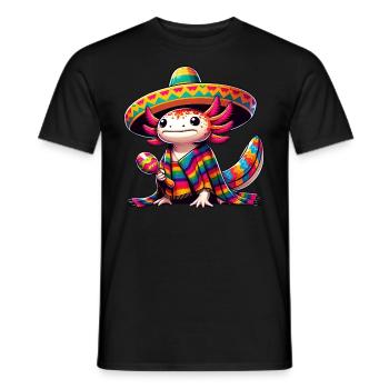 Cinco de Mayo Axolotl: Feierliches Design - Männer T-Shirt - Schwarz - Vorne - AI Model Male 178 light (178cm)