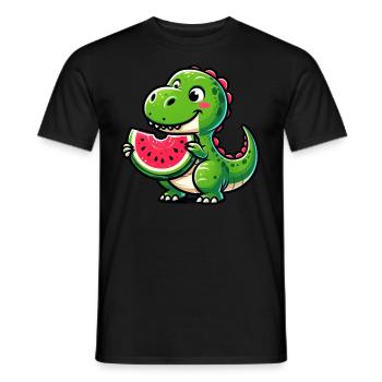 Krokodil Mit Wassermelone Fruchtig Lustig - Männer T-Shirt - Schwarz - Vorne - AI Model Male 178 light (178cm)