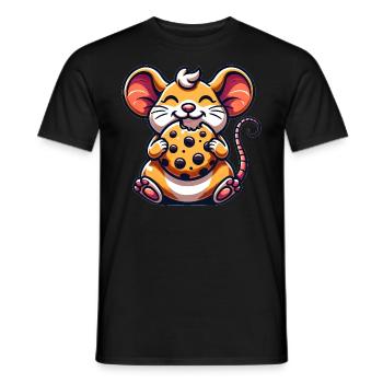 Cute Mouse Cookie Dessert Cartoon - Men's T-Shirt - black - Front - AI Model Male 178 light (178cm)