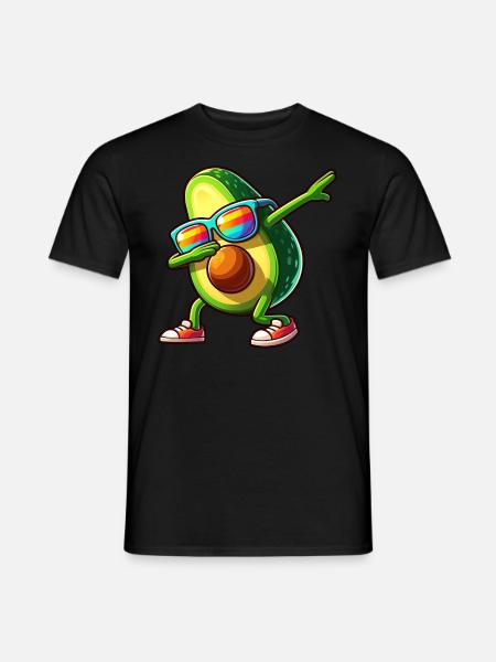 Avocado Dab Dancing Sunglasses Rainbow - Men's T-Shirt - black