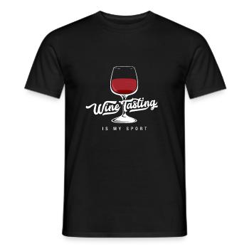 My sport: testing wine! Born wine tester! - Men's T-Shirt - black - Front - AI Model Male 178 light (178cm)