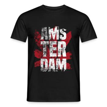 Amsterdam Holland Netherlands Marijuana Gift - Men's T-Shirt - black - Front - AI Model Male 178 light (178cm)