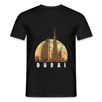 Dubai Tourismus Tower Stadt Zentrum Sonne Geschenk - Männer T-Shirt - Schwarz - Vorne - AI Model Male 178 light (178cm)
