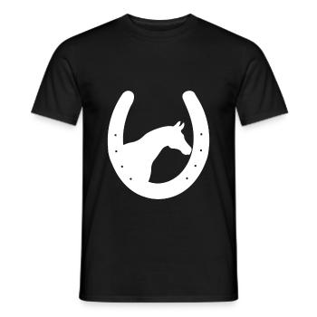 Fer à cheval tête de cheval amoureux cadeau - T-shirt homme - noir - Devant - AI Model Male 178 light (178cm)
