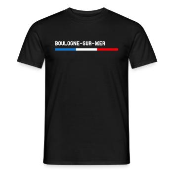 J'aime Boulogne-sur-Mer Nom de Ville en France - T-shirt homme - noir - Devant - AI Model Male 178 light (178cm)