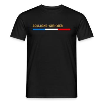 J'aime Boulogne-sur-Mer Nom de Ville en France - T-shirt homme - noir - Devant - AI Model Male 178 light (178cm)