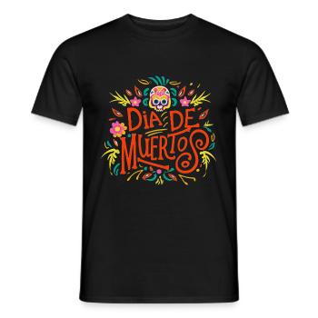 Dia de Muertos Day of the Dead T-Shirt Design - T-shirt homme - noir - Devant - AI Model Male 178 light (178cm)