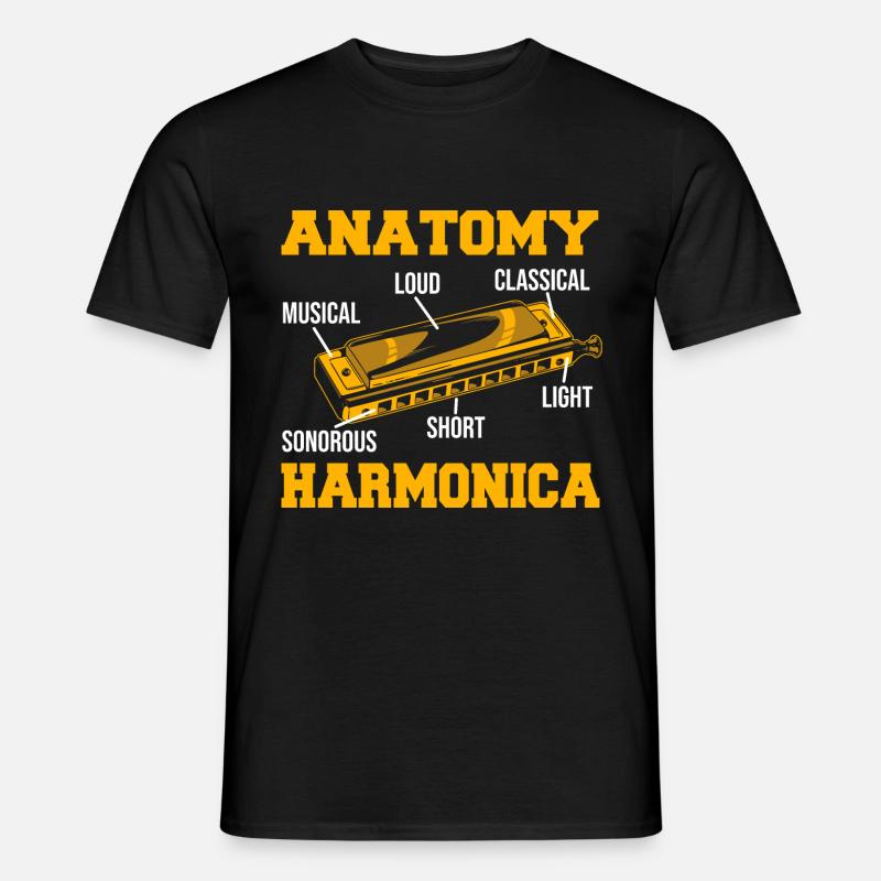 Jouer de l’harmonica cadeau - T-shirt homme - noir