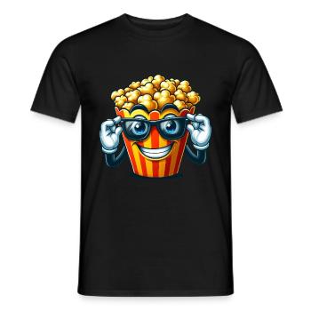 Cooles Popcorn Comic Sonnenbrille Kino - Männer T-Shirt - Schwarz - Vorne - AI Model Male 178 light (178cm)
