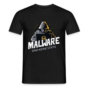 Informatiker Nerd Hacker Malware sind keine Stifte - Männer T-Shirt - Schwarz - Vorne - AI Model Male 178 light (178cm)