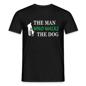 The Man Who Walks The Dog - Männer T-Shirt - Schwarz - Vorne - AI Model Male 178 light (178cm)