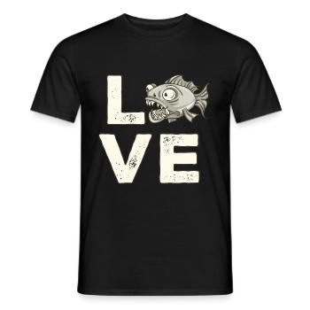 Piranha Geschenk - Männer T-Shirt - Schwarz - Vorne - AI Model Male 178 light (178cm)