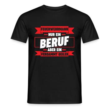 Feuerwehrmann Feuerwehr - Männer T-Shirt - Schwarz - Vorne - AI Model Male 178 light (178cm)
