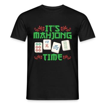 Cadeau pour les fans de Mahjong - T-shirt homme - noir - Devant - AI Model Male 178 light (178cm)