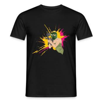 Sexy Paintball Girl - Männer T-Shirt - Schwarz - Vorne - AI Model Male 178 light (178cm)