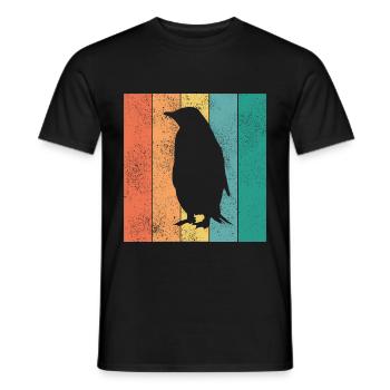 Pinguin Pinguine Tier Eis Südpol Retro Geschenk - Männer T-Shirt - Schwarz - Vorne - AI Model Male 178 light (178cm)