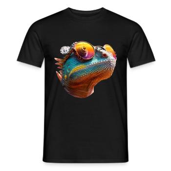 Lunettes de soleil caméléon - T-shirt homme - noir - Devant - AI Model Male 178 light (178cm)