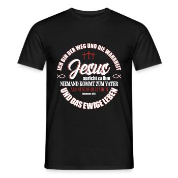 Jesus Christus Shirt Bibelvers Ich bin der Weg - Männer T-Shirt - Schwarz - Vorne - AI Model Male 178 light (178cm)