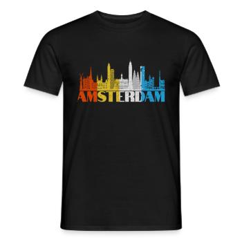 Amsterdam T-shirt Netherlands Souvenir Holland - Men's T-Shirt - black - Front - AI Model Male 178 light (178cm)