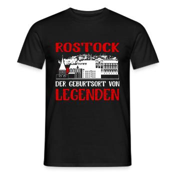 Rostock Der Geburtsort Von Legenden - Männer T-Shirt - Schwarz - Vorne - AI Model Male 178 light (178cm)