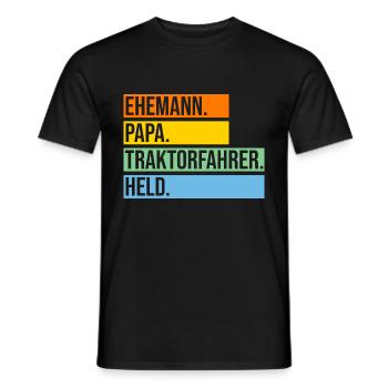 Trecker Landwirt Bauer Papa Vater Landwirtschaft T - Männer T-Shirt - Schwarz - Vorne - AI Model Male 178 light (178cm)