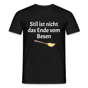 Style is not the end of the broom - Men's T-Shirt - black - Front - AI Model Male 178 light (178cm)
