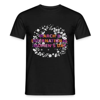 Women's Day colorful - Men's T-Shirt - black - Front - AI Model Male 178 light (178cm)