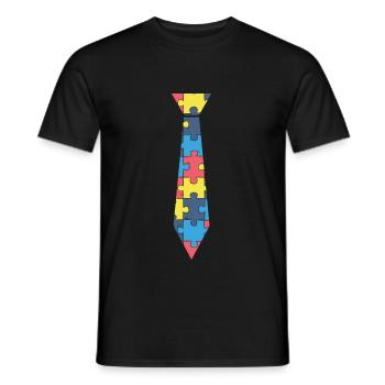 Puzzle tie. - Men's T-Shirt - black - Front - AI Model Male 178 light (178cm)