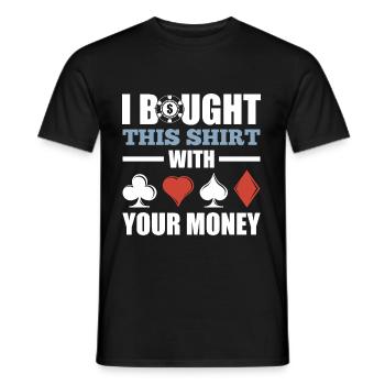 Poker drôle - T-shirt homme - noir - Devant - AI Model Male 178 light (178cm)