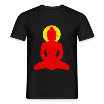 Bouddha rouge - T-shirt homme - noir - Devant - AI Model Male 178 light (178cm)