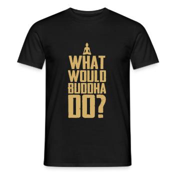 What would Buddha do? - Men's T-Shirt - black - Front - AI Model Male 178 light (178cm)