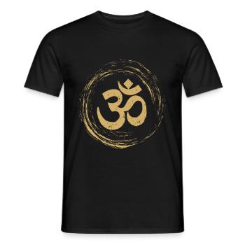 Cercle de symbole Om - T-shirt homme - noir - Devant - AI Model Male 178 light (178cm)