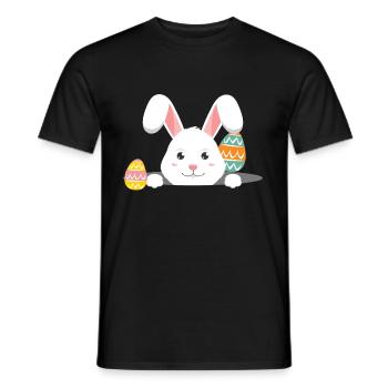 Easter with Easter eggs - Men's T-Shirt - black - Front - AI Model Male 178 light (178cm)