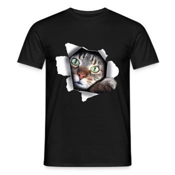 Katzendame Süße Kätzchen Katze Pfote zerrissen - Männer T-Shirt - Schwarz - Vorne - AI Model Male 178 light (178cm)