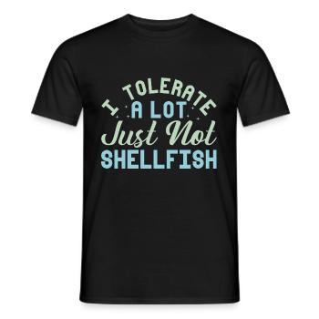 Je tolère beaucoup de choses, mais pas les crustacés - T-shirt homme - noir - Devant - AI Model Male 178 light (178cm)