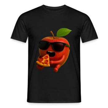 Apfel - Männer T-Shirt - Schwarz - Vorne - AI Model Male 178 light (178cm)