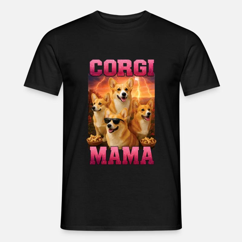 Corgi - Männer T-Shirt - Schwarz