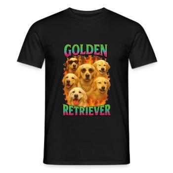 Golden Retriever - Männer T-Shirt - Schwarz - Vorne - AI Model Male 178 light (178cm)