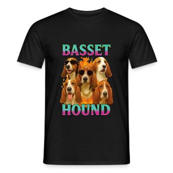 Basset - Männer T-Shirt - Schwarz - Vorne - AI Model Male 178 light (178cm)